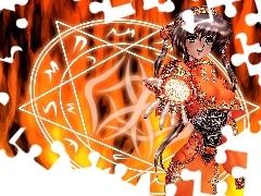 pentagram, kobieta, Masamune Shirow