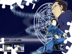 nóż, twarz, Full Metal Alchemist, facet