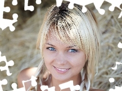 Uśmiech, Uroczy, Dziewczyna, Blondynka