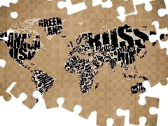 Państwa, Kontynenty, Mapa, Wycinki, Świata