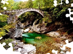 Rzeczka, Kamienie, Las, Mostek