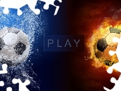 Play, Woda, Piłki, Ogień