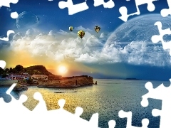 Balony, Planety, Fantasy, Księżyc