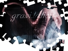 twarze, ludzie, Gravitation, napis