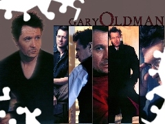czarny strój, okulary, Gary Oldman
