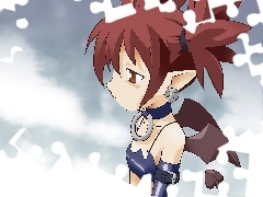 dziewczyna, niebo, Disgaea, skrzydła