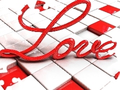 Love, Napis, Kolorowe, Kostki