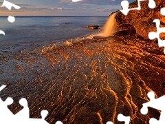 Plaża, Fale, Morze, Skały
