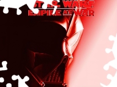 tło, czerwone, Star Wars, napis, maska