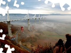 Chmury, Millau, Francja, Wiadukt
