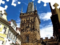 Domy, Baszta, Praga, Zabytki, Most Karola
