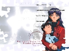 matka, kobieta, Neon Genesis Evangelion, dziecko, napisy