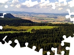 Lasy, Łąki, Widok, Góry