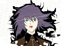 grzywka, oczy, Ghost In The Shell, kobieta