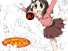 napis, dziewczyna, Azumanga Daioh