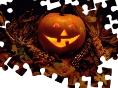 Dynia, Halloween, Podświetlona