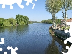 Francja, Vienne, Rzeka, Drzewa