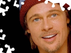 Uśmiech, Czapka, Brad Pitt, Kolorowa