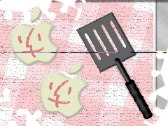 Apple, grafika, jabłko, twarz