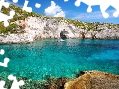 Jaskinie, Porto Limnionas, Grecja, Motorówka, Zakynthos