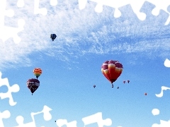 Chmury, Balony, Niebo