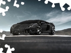 Droga, Aventador, Czarne, Lamborghini