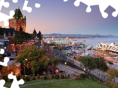 Miasta, Statki, Panorama, Quebec, Kanada, Port