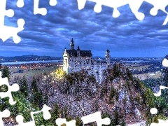 Niemcy, Panorama, Zamek, Neuschwanstein