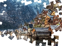 Hallstatt, Miasteczko, Jezioro, Austria, Góry