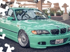 E46, BMW, Miętowy, Samochód