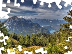 Chmury, Las, Alpy, Jezioro