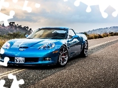 Góry, Droga, Chevrolet, Corvette