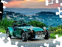 Góry, 160, Panorama, Droga, Samochód, Caterham, Miasta, Seven