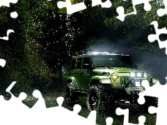 Promienie Słońca, Poranek, Jeep Las