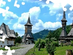 Barsana, Kościoły, Zabytkowe, Góry, Wieś, Lasy, Drewniane