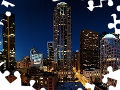 Nocą, Miasto, Seattle, Drapacze Chmur, Stany Zjednoczone
