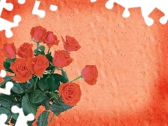 Czerwonych, Róż, Bukiet