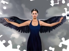 Jennifer Lawrence, Skrzydła, Anioł, Brunetka, Igrzyska Śm