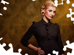 Makijaż, Styl, Blondynka, Moda