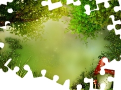 Las, Grzyb, 3D, Fantasy