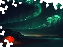 Noc, Zorza Polarna, Fantasy