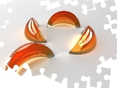 kula, pęknięta, 3D, Wektorowa