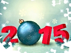 Gałązki, Bombka, Nowy Rok, 2015