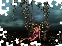 Fantasy, 3D, Dziewczynka, Elf