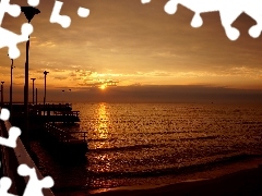 Molo, Słońca, Morze, Sopot, Wschód