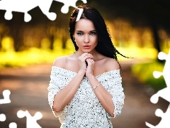 Oczy, Brunetka, Zielone, Dziewczyna, Angelina Petrova, Makij