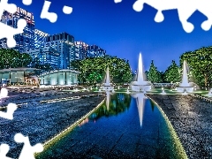 Fontanna, Tokio, Miasto, Wadakura, Noc