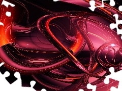 Abstrakcja, 3D, Czerwona
