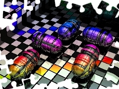 3D, Szachownica, Kolorowe, Kapsułki