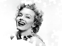 Kolczyki, Uśmiech, Monroe, Aktorka, Marylin